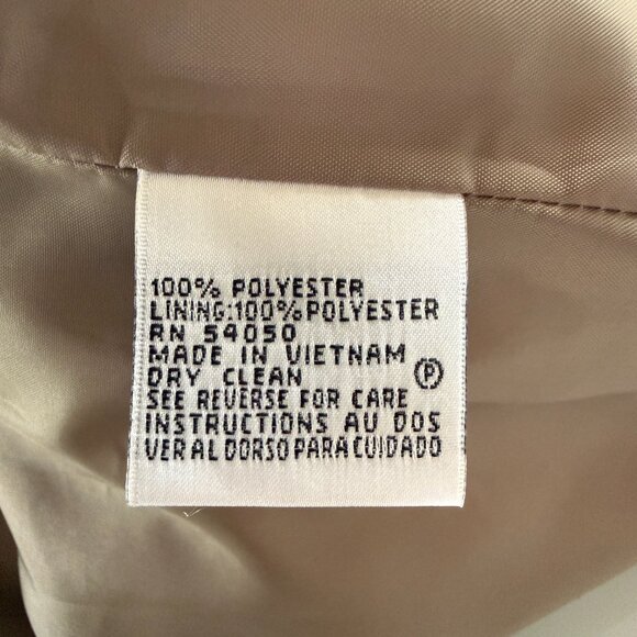 Le Suit Petite tan gold long sleeve collared button down blazer jacket 4P - Picture 8 of 8